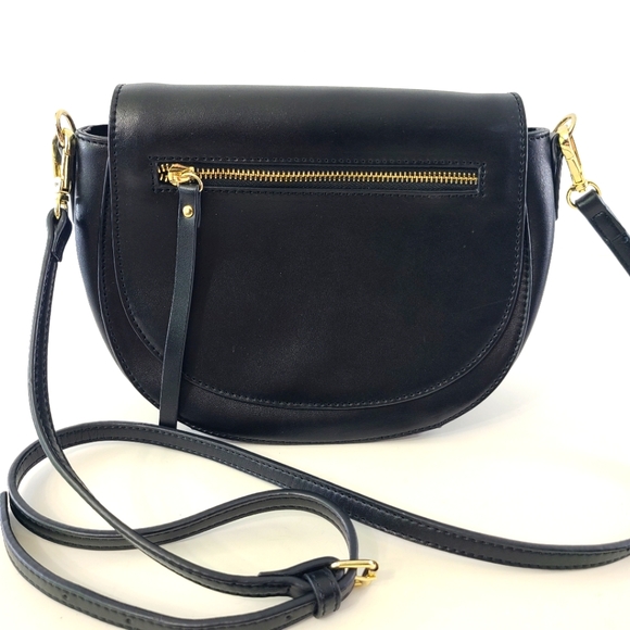 KC Jagger Handbags - KC Jagger Saddle Bag Leather Crossbody Flap Equestrian Solid Black